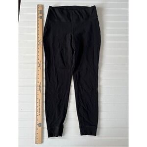 Express Womens High Rise Ribbed Waistband Leggings Black Size M Athleisure